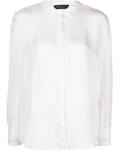 Fabiana Filippi Beaded-trim Silk Shirt - White