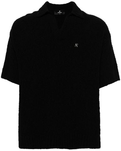 Represent Bouclé Poloshirt - Zwart
