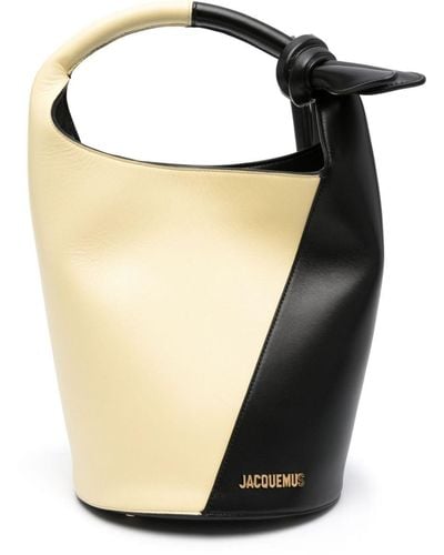 Jacquemus Le Petit Tourni Leather Bucket Bag - Natural