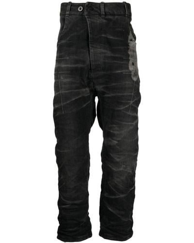Boris Bidjan Saberi Distressed Cropped Jeans - Black