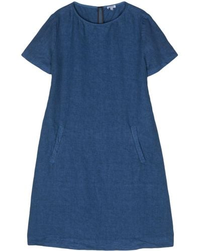 Aspesi Crew-neck Linen Dress - Blue