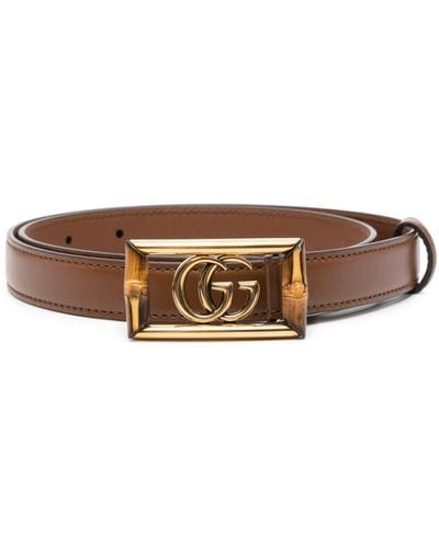 Gucci Double G Buckle Belt - Brown