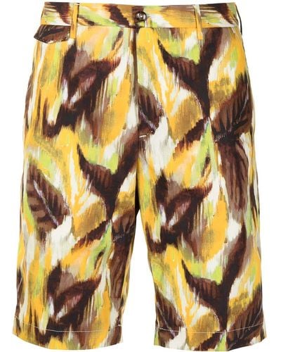 PT01 Painterly-print Bermuda Shorts - Yellow
