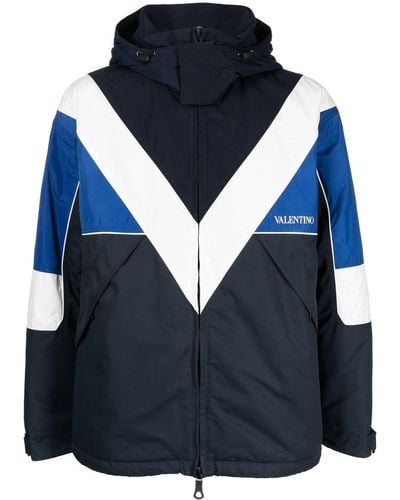 Valentino Garavani Logo-print Zip-up Jacket - Blue