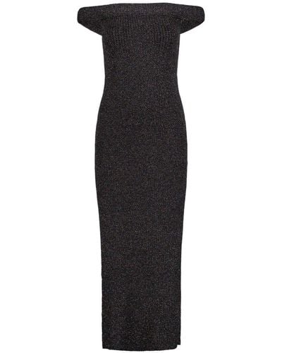 Totême Off-shoulder Knitted Dress - Black