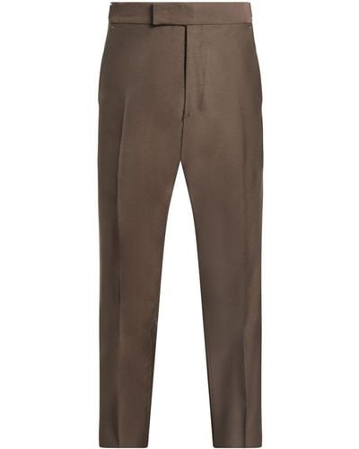Tom Ford Pantalones ajustados de talle medio - Marrón