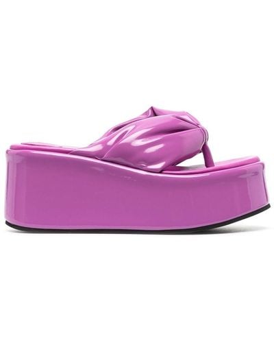 Bettina Vermillon Dolly High-shine Platform Sandals - Purple