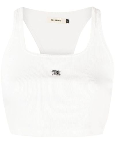 MISBHV The M Logo-embroidered Top - White