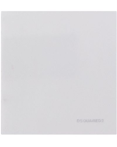 DSquared² Einstecktuch mit Glitter-Logo - Weiß