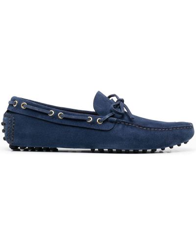 Car Shoe Lace-tied Slip-on Loafers - Blue