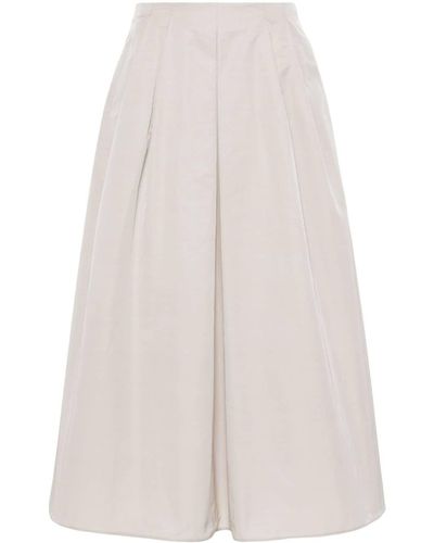Max Mara Renoir Pleated Faille Skirt - White