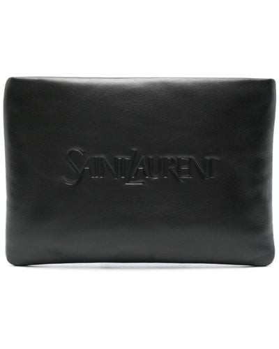 Saint Laurent Pillow Leather Clutch Bag - Black