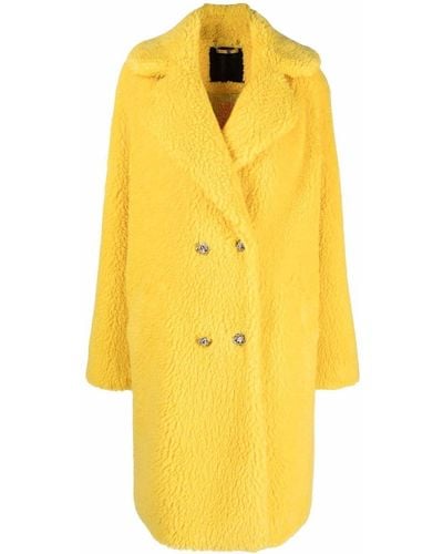 Philipp Plein Iconic Long Shaggy Coat - Yellow