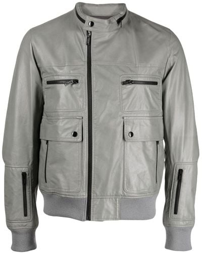 Undercover Zip-up Biker Jacket - Grey