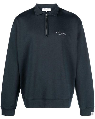 Mackintosh Sweater Met Logoprint - Blauw