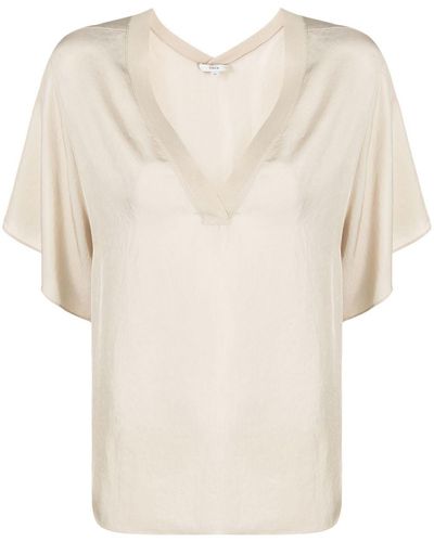 Vince V-neck Short-sleeve Top - Natural