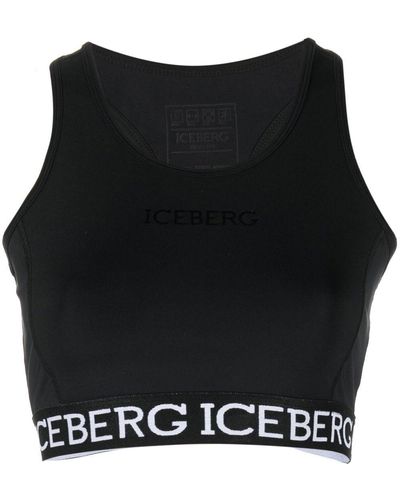Iceberg ロゴ クロップドトップ - ブラック