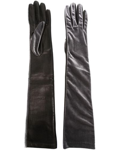 Manokhi Elbow-length Leather Gloves - Black