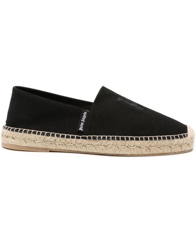 Palm Angels Katoenen Espadrilles Met Geborduurd Logo - Zwart