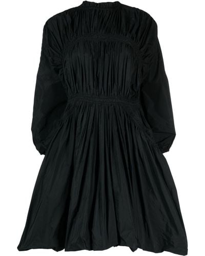 Jil Sander Long-sleeved Pleated Minidress - Black