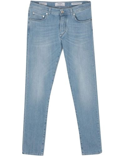Barba Napoli Low-rise Tapered-leg Jeans - Blue