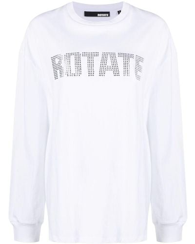 ROTATE BIRGER CHRISTENSEN Embossed-logo Organic Cotton T-shirt - White