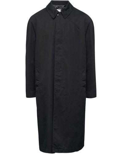MM6 by Maison Martin Margiela Zip-detail Cotton Trench Coat - Black