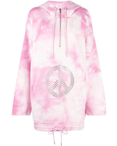 Moschino Tie-dye Hooded Cotton Dress - Pink