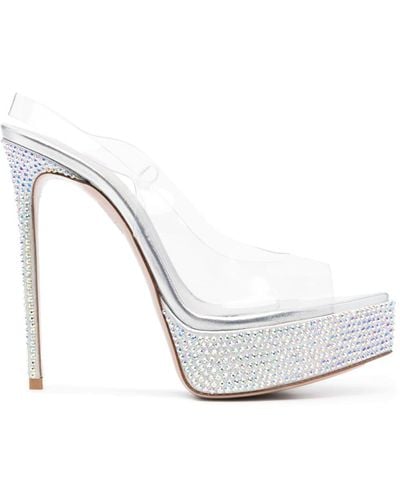 Le Silla Uma 140mm Crystal-embellished Sandals - White