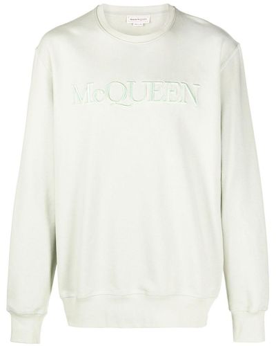 Alexander McQueen Sweat à logo brodé - Blanc