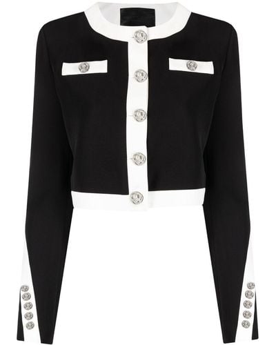 Philipp Plein Two-tone Button-up Jacket - Black