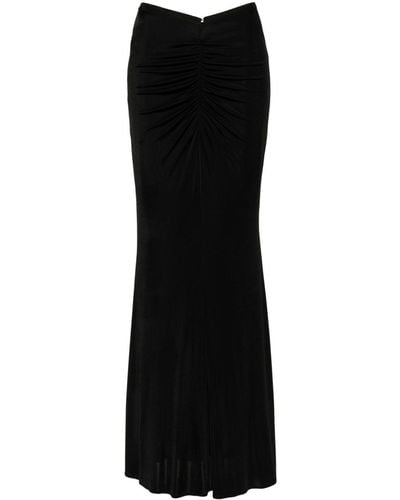 Pinko Gathered charmeuse maxi skirt - Nero