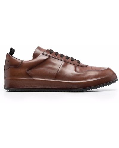 Officine Creative Panelled Low-top Leather Sneakers - Brown