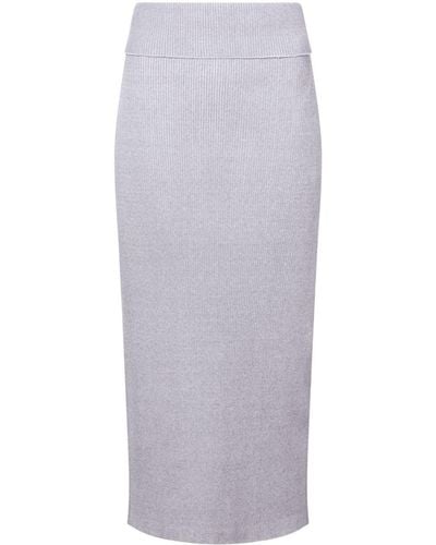 Proenza Schouler Willow Ribbed-knit Midi Skirt - White