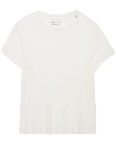 Anine Bing T-shirt Amani girocollo - Bianco