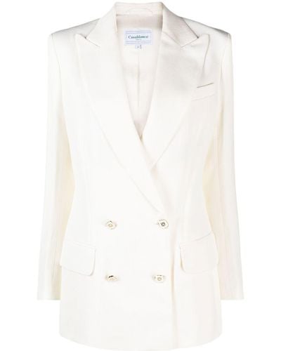 Casablancabrand Double-breasted Tailored Blazer - White