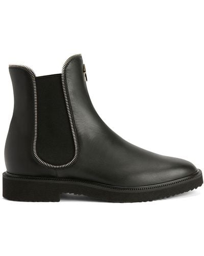 Giuseppe Zanotti Zipper-lined Leather Boots - Black