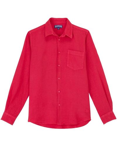 Vilebrequin Camisa Caroubis con cuello clásico - Rojo