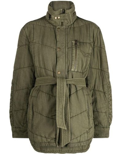 Zadig & Voltaire Kalice Belted Quilted Jacket - Green