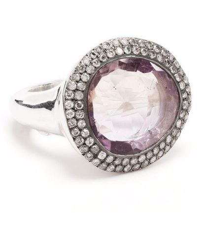Rosa Maria Ring mit Kristallen - Mettallic