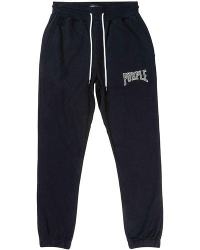 Purple Brand Logo-embroidered Track Trousers - Blue