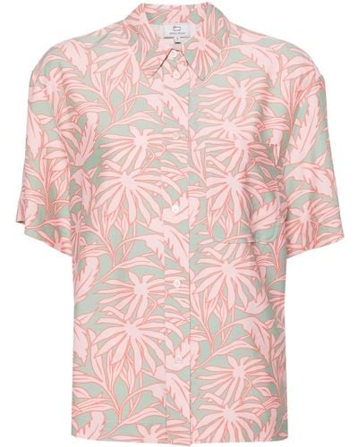Woolrich Leaf-print Cady Shirt - Pink