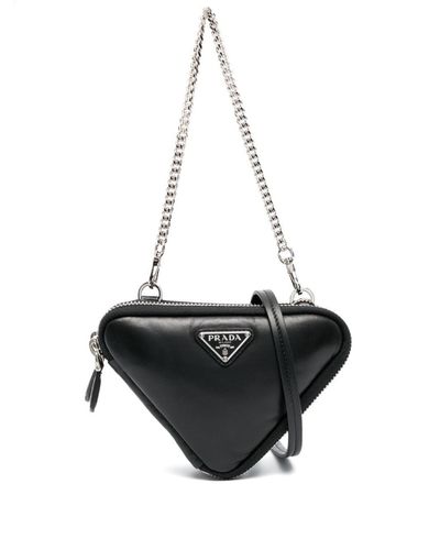 Prada Bolso mini con diseño triangular - Negro