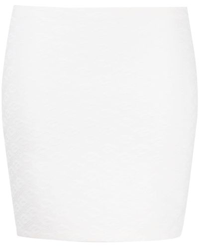 Alexander Wang Logo-jaquard Stretch Miniskirt - White