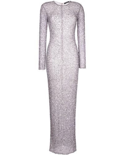 retroféte Heidi Sequin Long-sleeve Dress - Grey