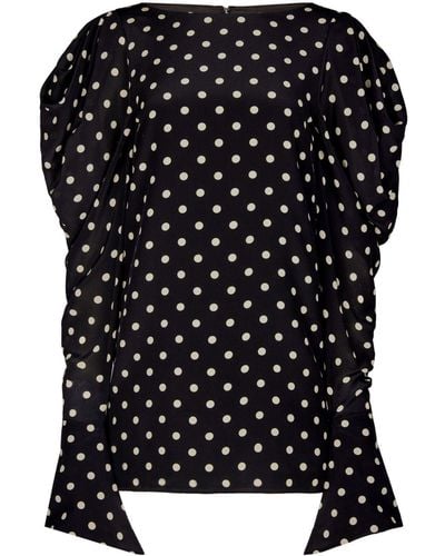 Nina Ricci Polka Dot-print Silk Minidress - Black