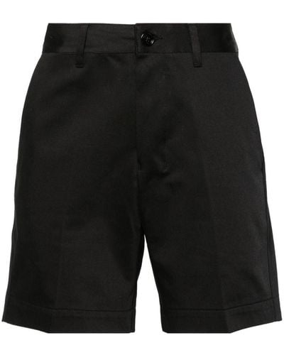Ami Paris Mid-rise Cotton Bermuda Shorts - Black
