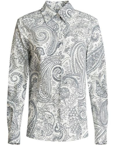 Etro Paisley-print Button-up Shirt - Grey
