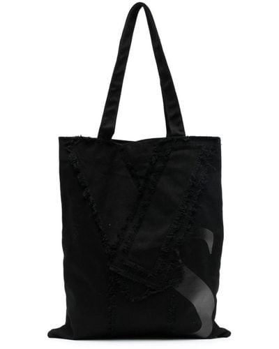 Y's Yohji Yamamoto Lux Logo-print Tote Bag - Black