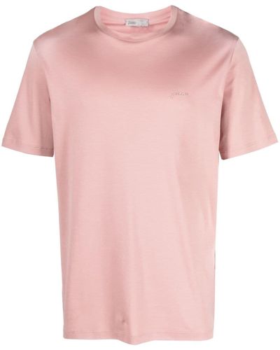 Herno T-shirt Met Logoprint - Roze